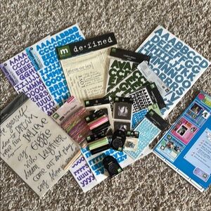 Scrapbooking Supplies Set with Alphabet Stickers
